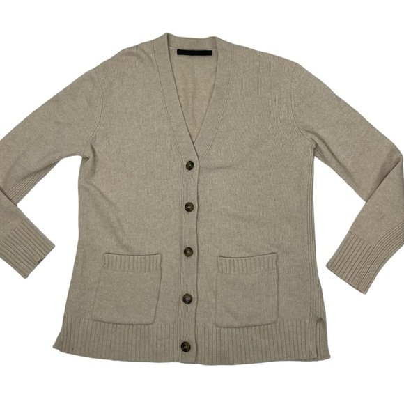 Jenni Kayne Everyday cardigan oatmeal beige SZ-XS pockets wool blend cashmere - Picture 9 of 16